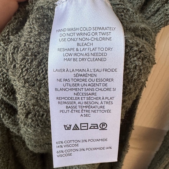 NWOT Anthropologie Pilcro Gauzy Distressed Long Duster Cardigan Sweater XS green - Picture 15 of 15